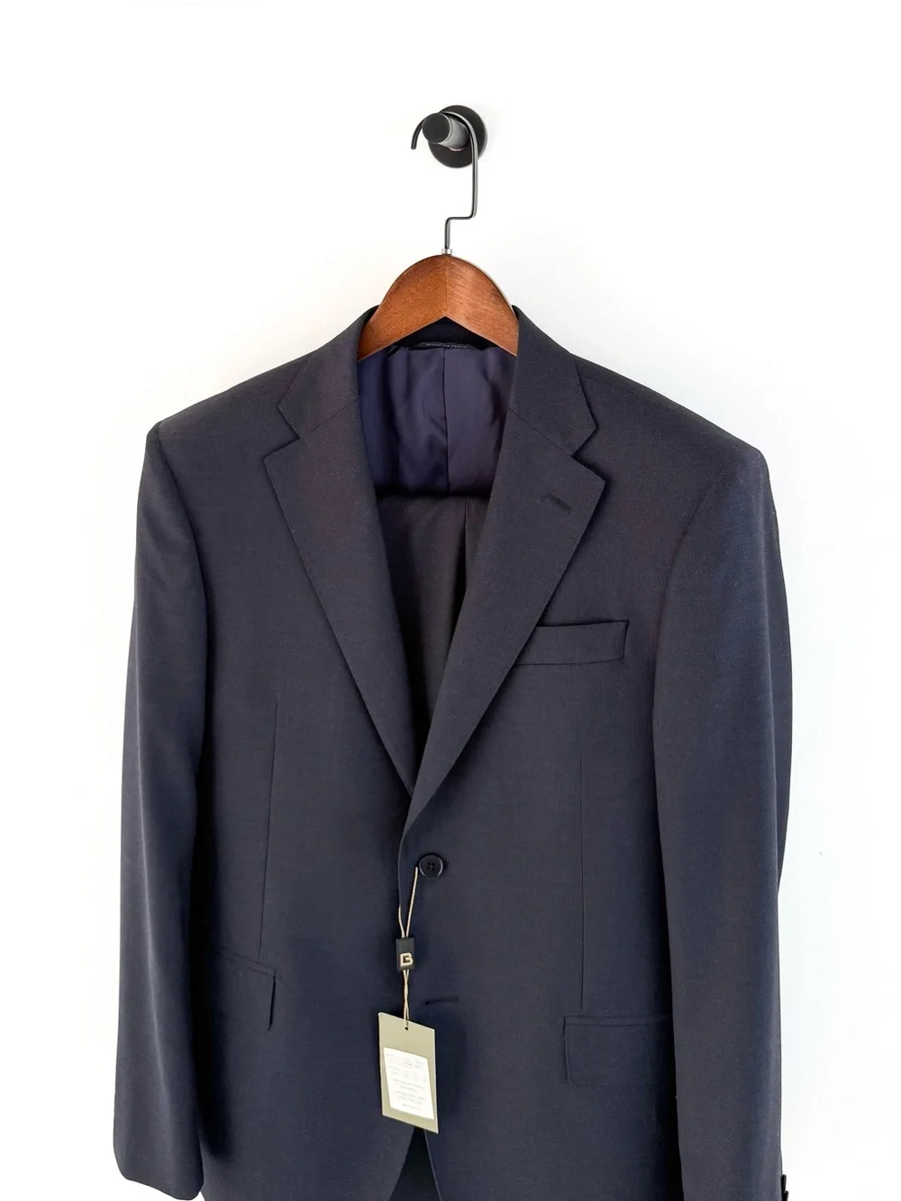 NWT New Luciano Barbera Men's Navy Italian Wool Suit Jacket an Pants 40R